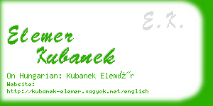 elemer kubanek business card